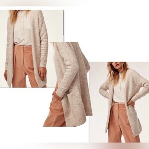 Aritzia Wilfred Free Aronson alpaca wool blend open-front cardigan in oatmeal XS